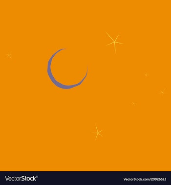 Month and stars on background from cartoon vector image