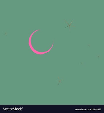 Month and stars on background from cartoon vector image