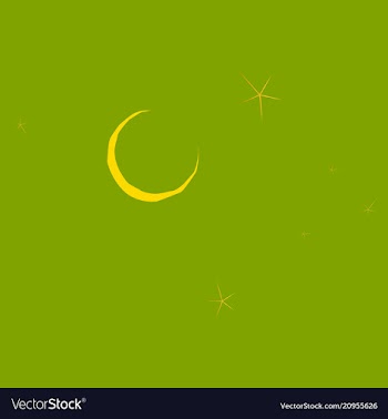Month and stars on background from cartoon vector image
