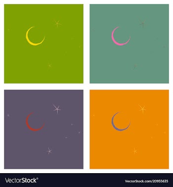 Month and stars on background from cartoon vector image