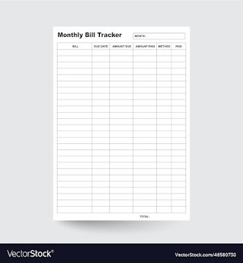 monthly bill tracker