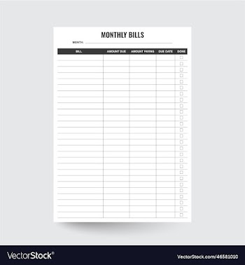 monthly bill tracker