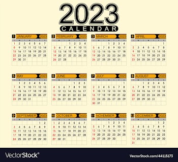 monthly calendar template for the year 2023
