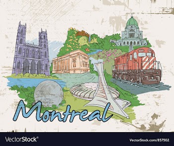 Montreal doodles vector image