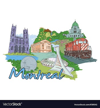 Montreal doodles vector image