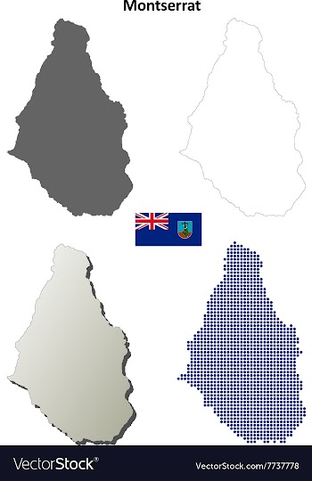 Montserrat outline map set vector image