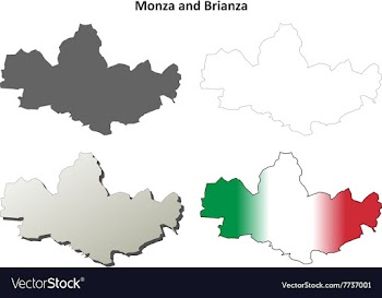 Monza and Brianza blank detailed outline map set vector image
