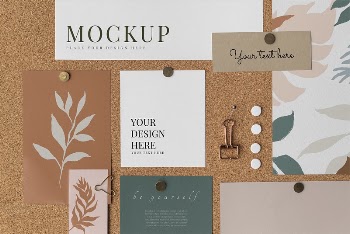 Moodboard mockup, simple brown pinboard | Free PSD Mockup - rawpixel