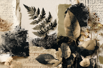 Moody Botanical Collage Background