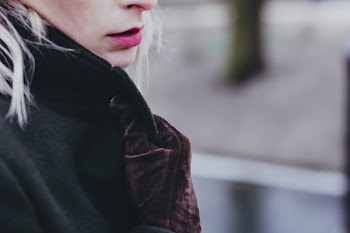 Moody outdoor female portrait closeup 2