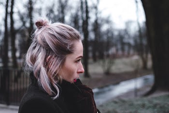 Moody outdoor female profile portrait 2