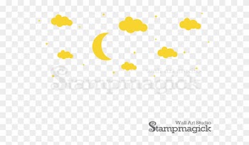 Moon &amp; Clouds Night Wall Decal For Nursery, K215 Stampmagick - Illustration