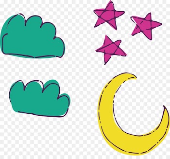 Moon and Stars Drawing Cartoon - Watercolor Moon Stars 