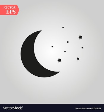 Moon and stars icon isolated vector image