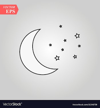 Moon and stars icon isolated vector image
