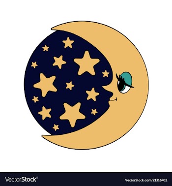 Moon and stars night vector image