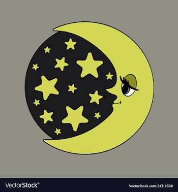 Moon and stars night vector image