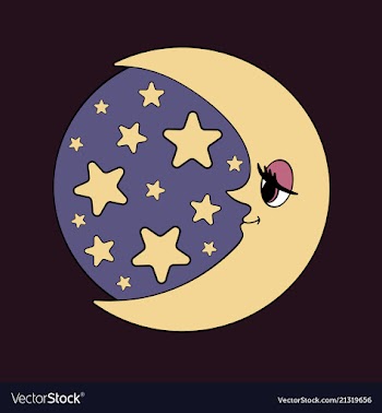 Moon and stars night vector image