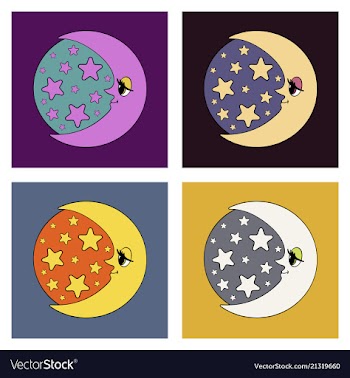 Moon and stars night vector image