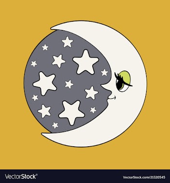 Moon and stars night vector image