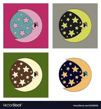 Moon and stars night vector image