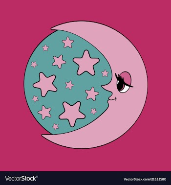 Moon and stars night vector image