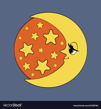 Moon and stars night vector image