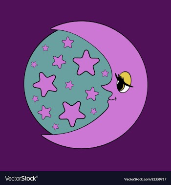 Moon and stars night vector image