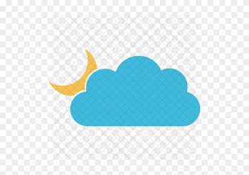Moon Behind Cloud Icon - Illustration