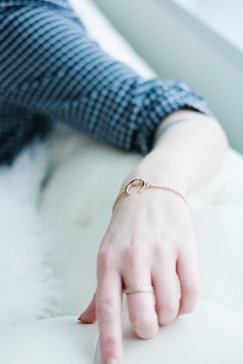 Moon Bracelet on Women's Hand