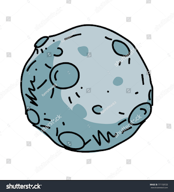 Moon Cartoon Hand Drawn Image Original Stock Illustration 771150133