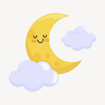 Moon clipart, cute cartoon illustration | Free PSD Illustration - rawpixel