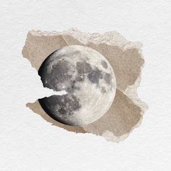Moon clipart, ripped paper, surreal | Free Photo - rawpixel