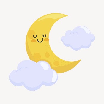 Moon collage element, cute cartoon | Free Vector Illustration - rawpixel