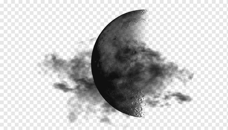 Moon Desktop Cloud Black and white Sky, moon, chemical Element, ink, white png