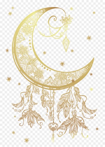 Moon Euclidean vector Alchemy - Golden moon illustration 