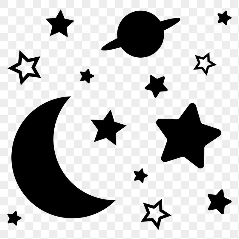 Moon, galaxy png sticker, black | Free PNG - rawpixel