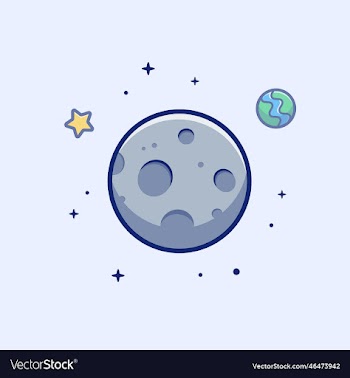 moon in space cartoon