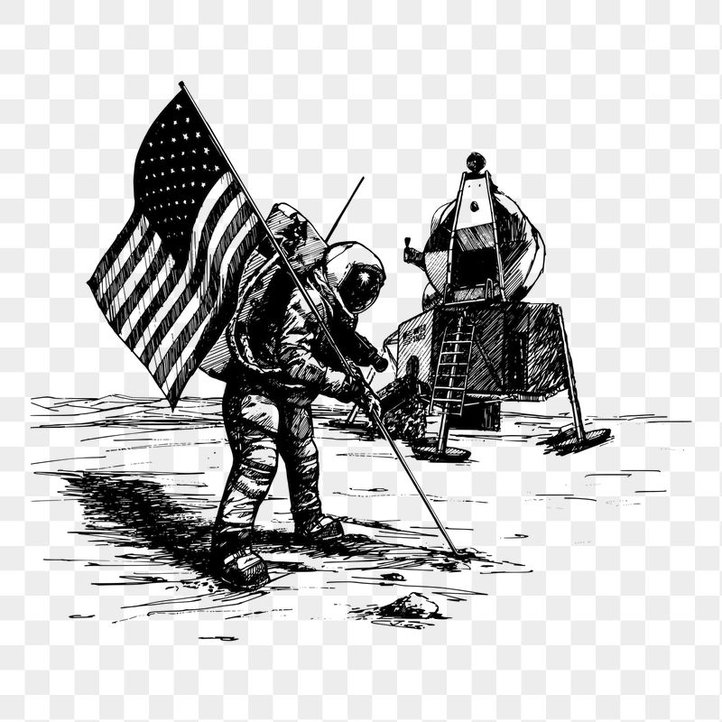 Moon landing png sticker illustration, | Free PNG - rawpixel