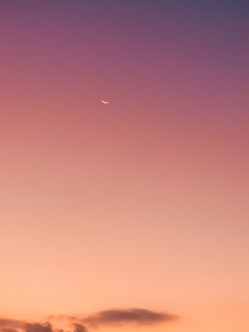 Moon On An Afterglow Background