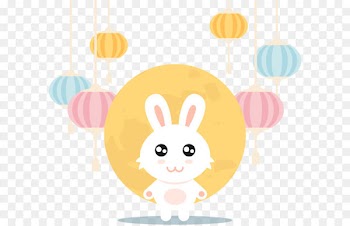 Moon rabbit Easter Bunny Mid-Autumn Festival Lantern Festival - Vector cute rabbit Mid-Autumn Festival 