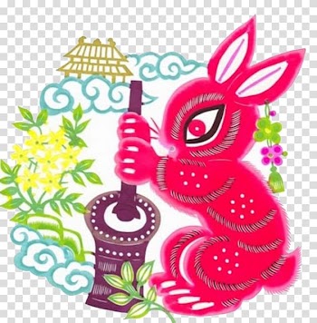 Moon rabbit u5e7fu5bd2u5bab Mid-Autumn Festival u5ae6u5a25u5954u6708 Change, Painted Rabbit transparent background PNG clipart