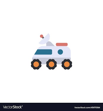 moon rover creative icon flat from space