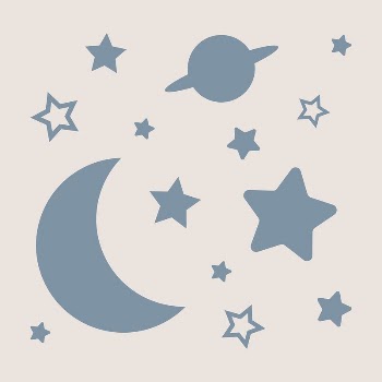 Moon, space clipart, blue stars | Free Vector - rawpixel