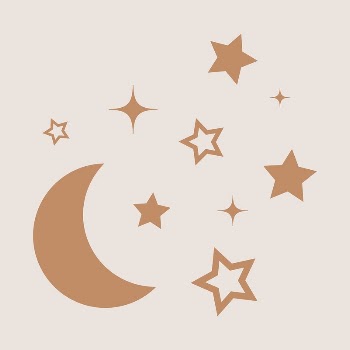 Moon, space clipart, brown stars | Free Vector - rawpixel