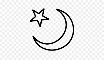 Moon, Star And Crescent, Crescent, Line PNG