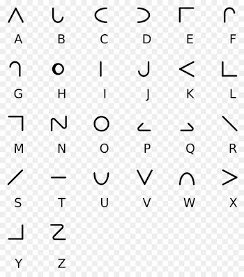 Moon type Chinese alphabet Letter Symbol - puzzle letters 