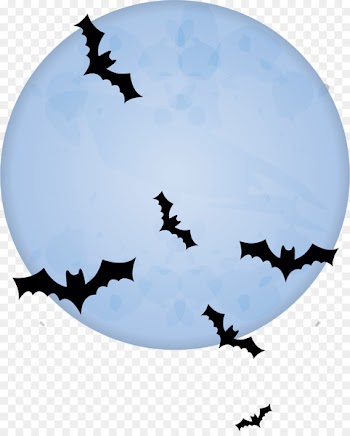 Moon - Vector bat and Blue Moon 