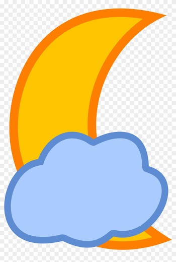 Moon With Clouds Cartoon