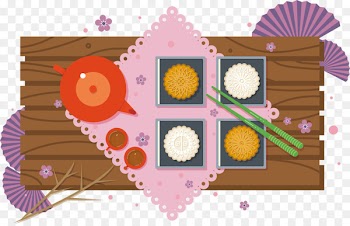 Mooncake Chinese cuisine Mid-Autumn Festival Chuseok - Vector cartoon moon cake, afternoon tea 